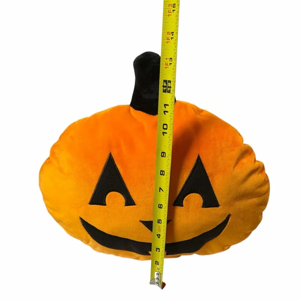 Halloween Jack O Lantern Pumpkin Pillow Plush Orange Stuffed Animal Decor Toy